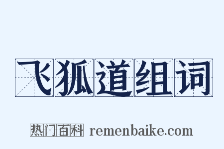 飞狐道组词是什么意思的图片